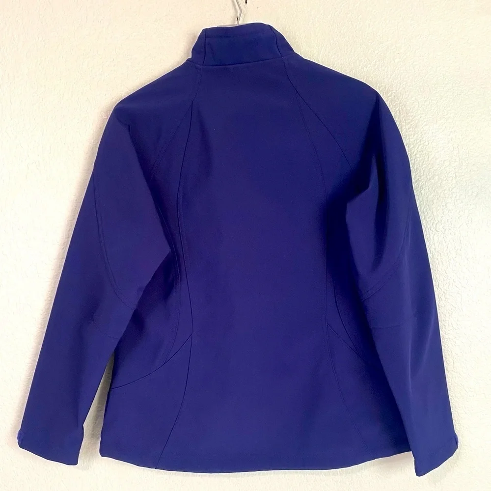Double Diamond Purple Zip Up Soft Shell Water Resistant Jacket Size L